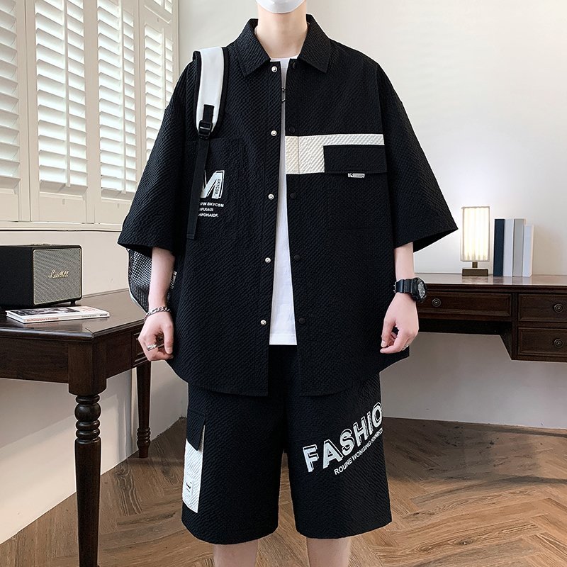 Summer Clothing Men Fashion - Męskie zestawy modowe: koszulki i szorty,