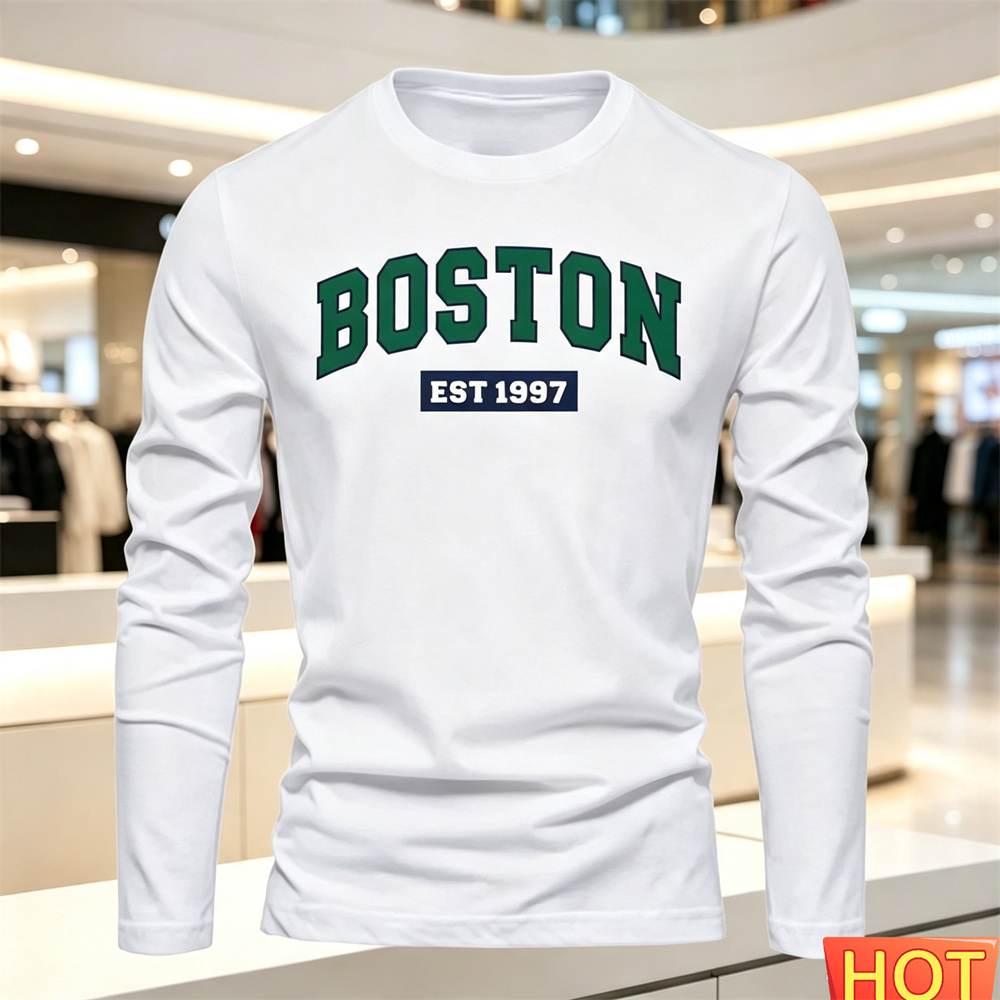 Summer Clothing Men Fashion - Męska koszulka z długim rękawem na