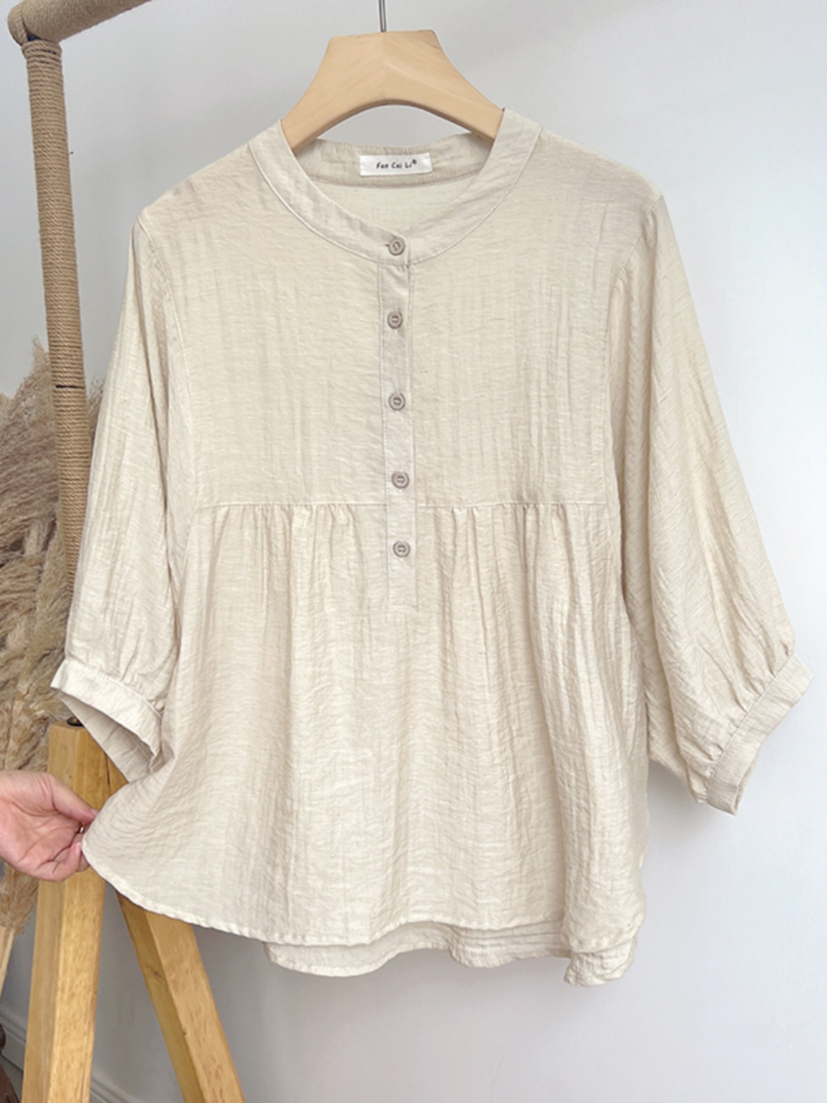 Summer Clothing Japan - Letnie luźne cienkie koszule z okrągłym