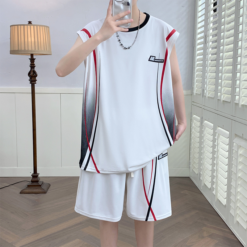 Summer Clothing Men Fashion - Męski, casualowy, dwuczęściowy zestaw sportowy, moda