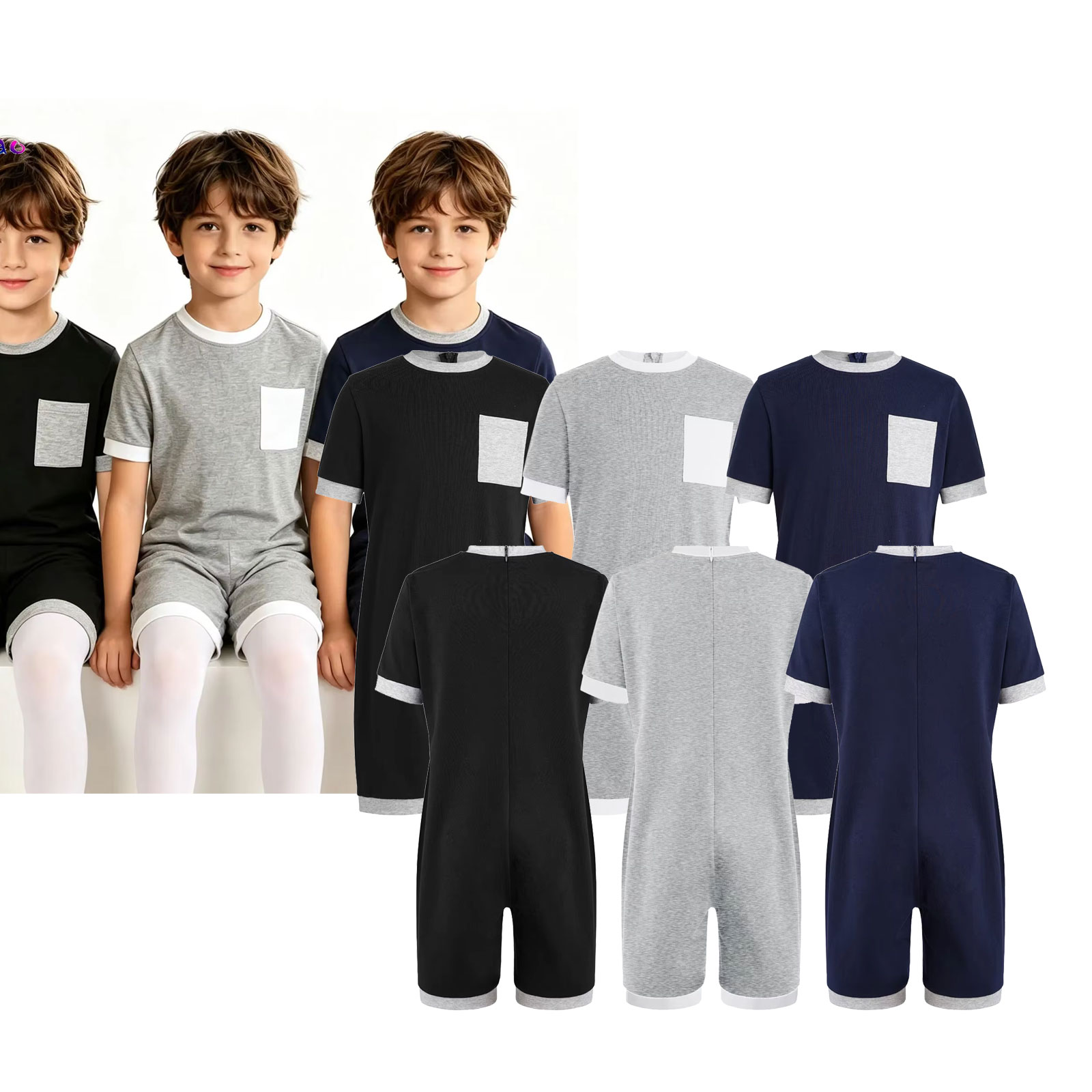 Summer Clothing Needs - 3 szt. Unisex Dziecięca Odzież Adaptacyjna