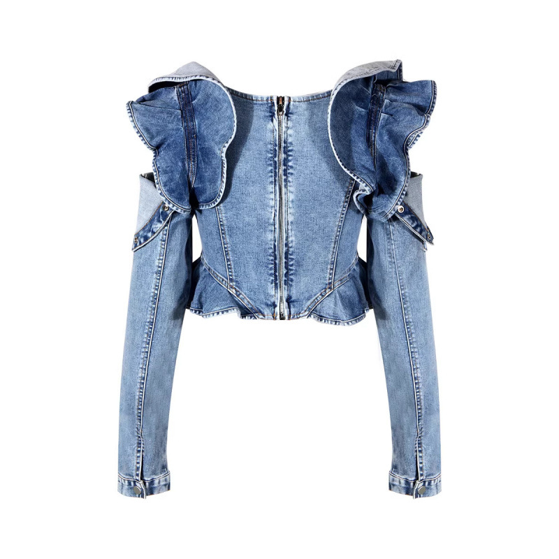 Modna dżinsowa bluzka z falban – Crop Blouse Linen recenzja i cena