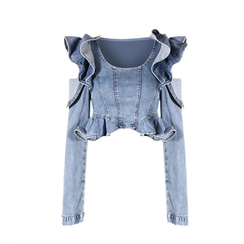 Modna dżinsowa bluzka z falban – Crop Blouse Linen recenzja i cena
