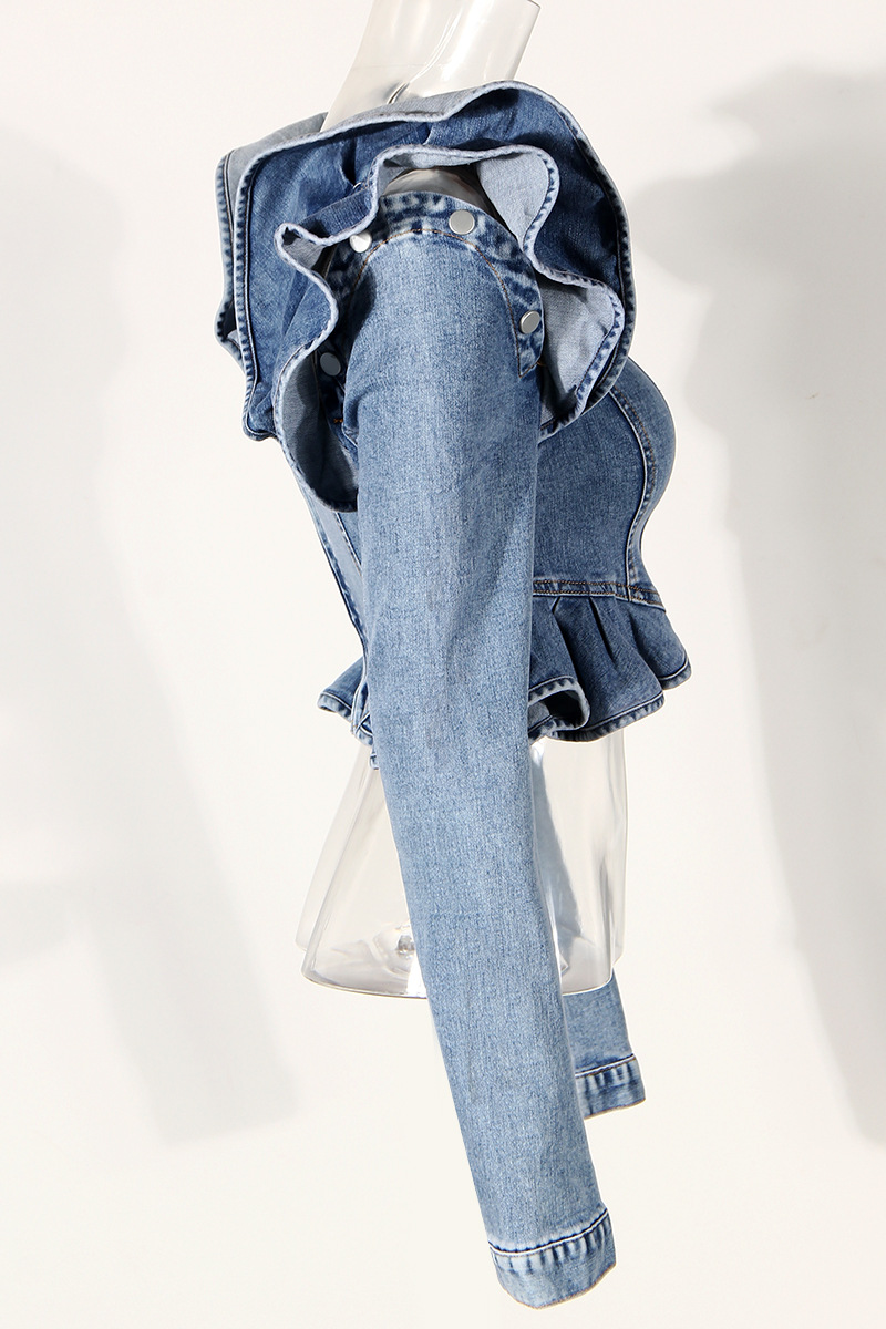 Modna dżinsowa bluzka z falban – Crop Blouse Linen recenzja i cena