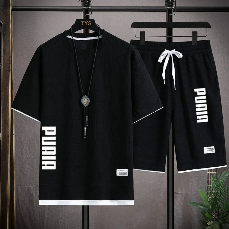 Nowy męski zestaw koszulka i s – Summer Clothing Men Fashion recenzja i cena