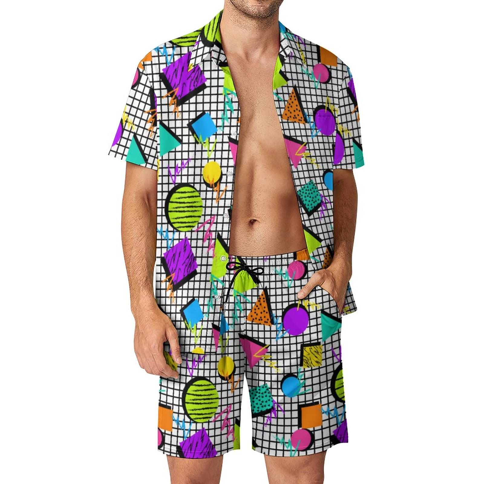 Letnie nieregularne geometrycz – Summer Clothing Men Fashion recenzja i cena
