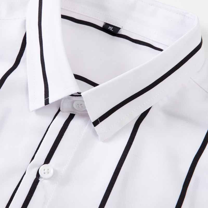 Męska koszula w paski z długim – Summer Clothing Men Fashion recenzja i cena