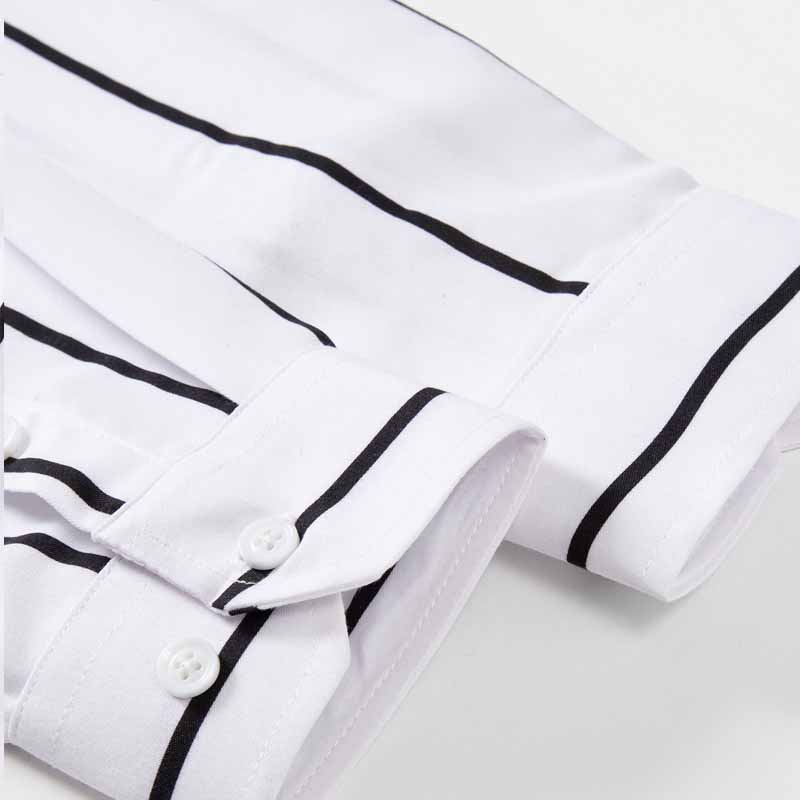 Męska koszula w paski z długim – Summer Clothing Men Fashion recenzja i cena
