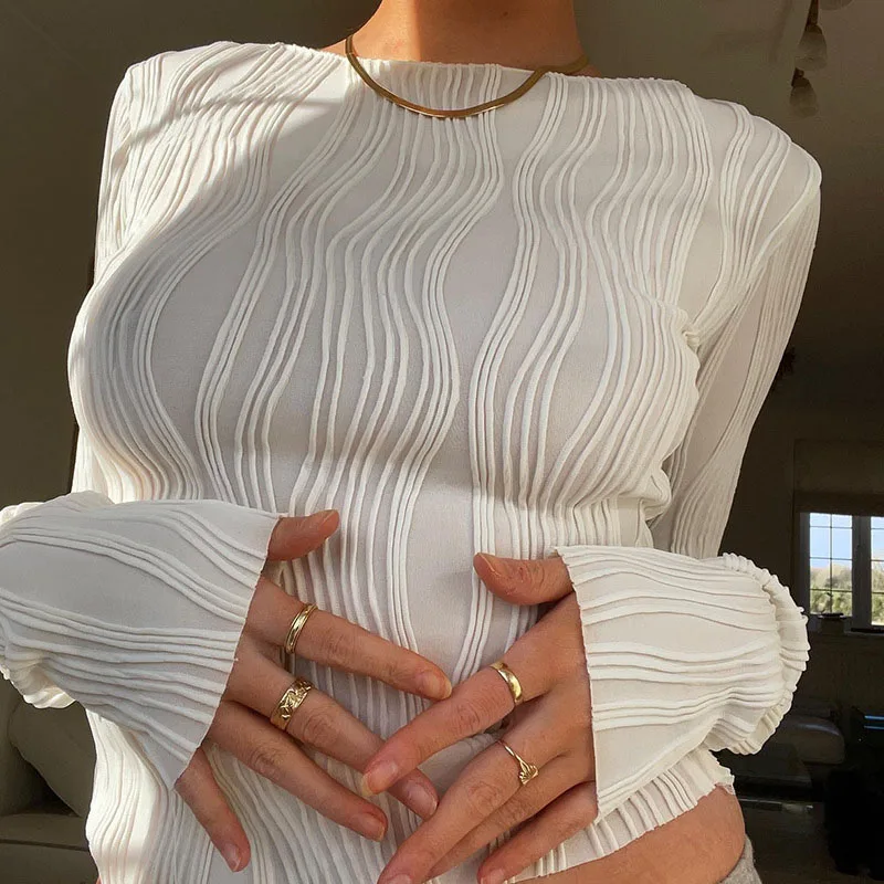 Damska moda codzienna marszczo – Crop Blouse Linen recenzja i cena