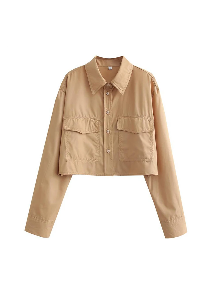 Moda damska z kieszeniami luźn – Crop Blouse Linen recenzja i cena