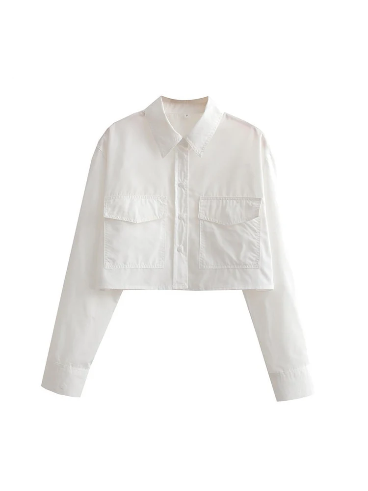 Moda damska z kieszeniami luźn – Crop Blouse Linen recenzja i cena