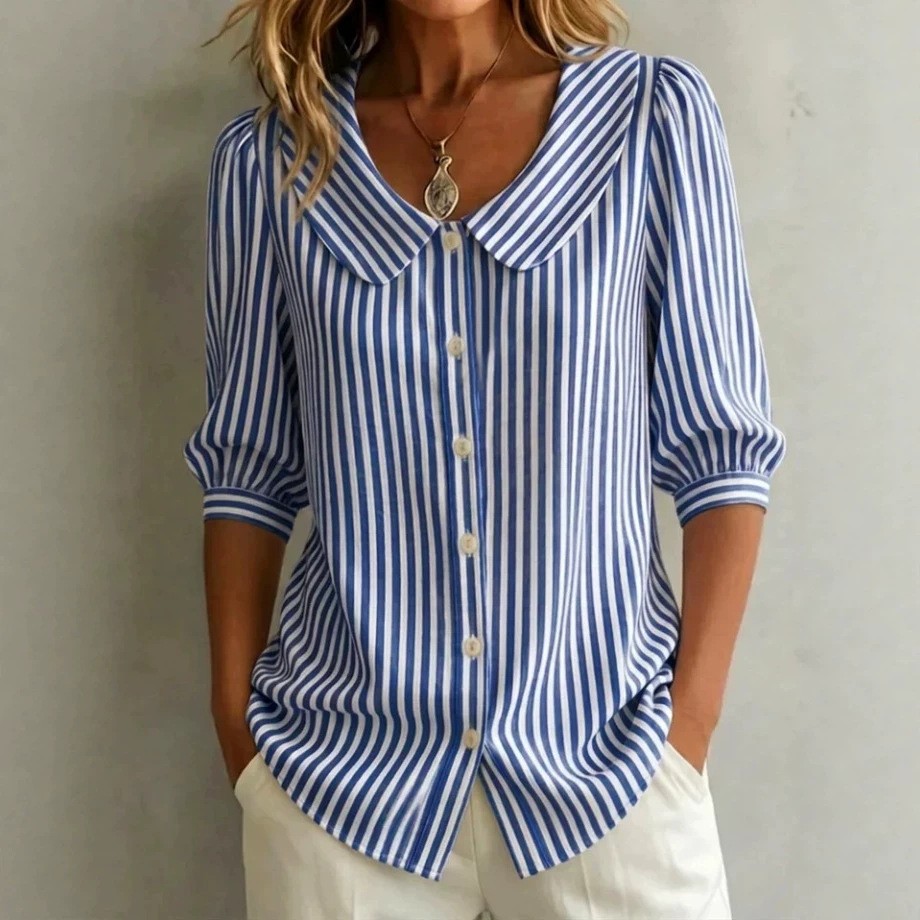 Damska bluzka z krótkim rękawe – Crop Blouse Linen recenzja i cena