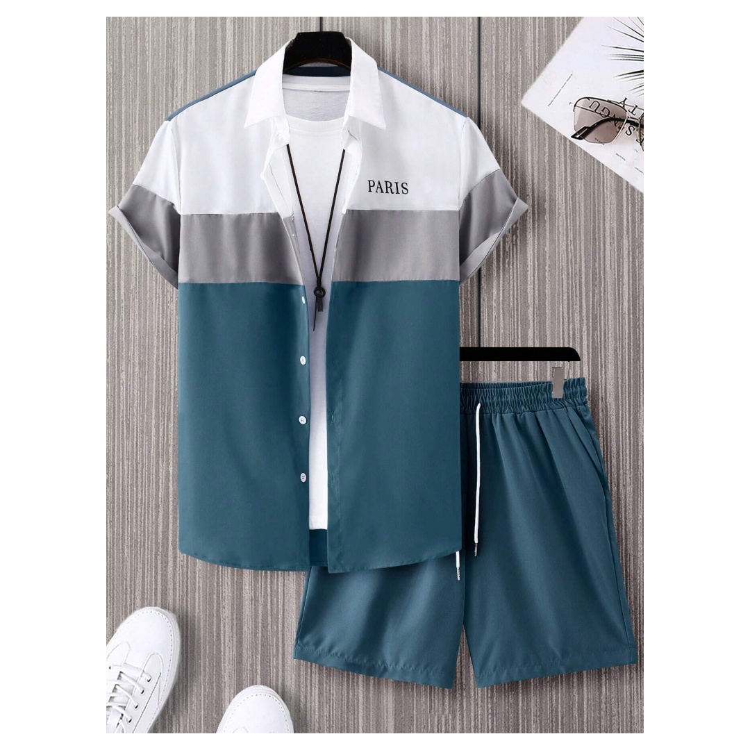 Męski garnitur modny, niebiesk – Summer Clothing Men Fashion recenzja i cena
