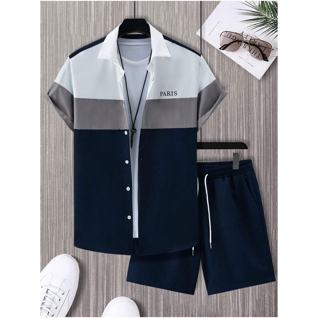 Męski garnitur modny, niebiesk – Summer Clothing Men Fashion recenzja i cena
