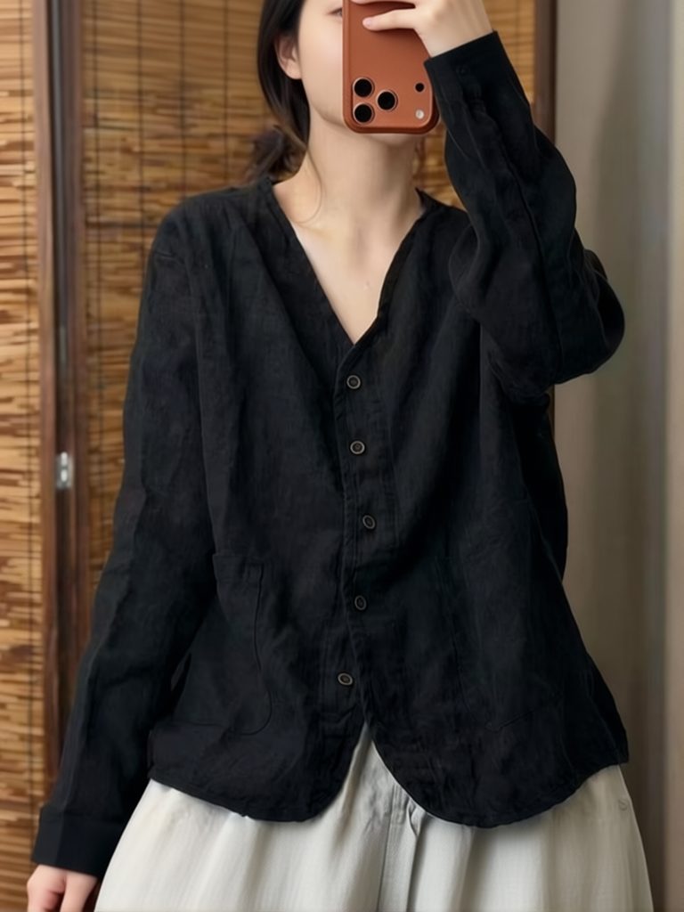 Estetyczna etniczna koszula da – Crop Blouse Linen recenzja i cena