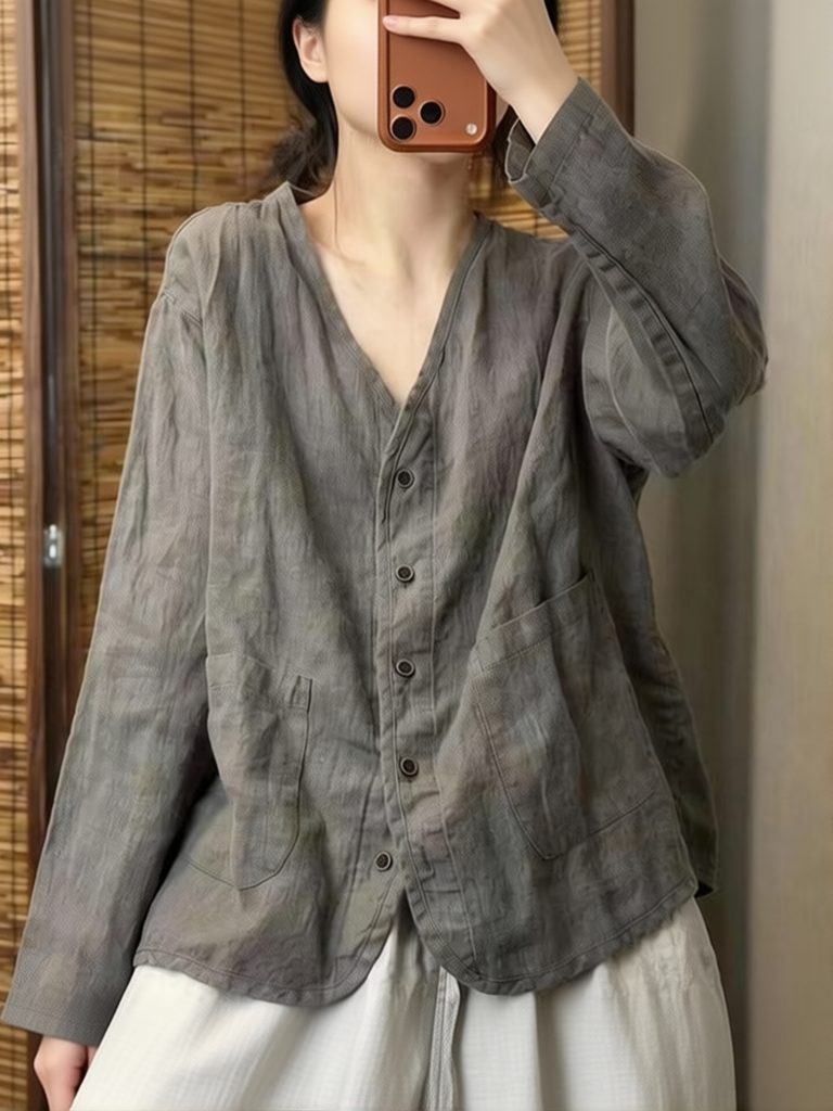Estetyczna etniczna koszula da – Crop Blouse Linen recenzja i cena